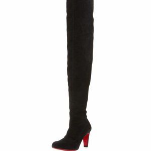 Christian Louboutin Boots - Alta 70 - Black Suede - Thigh - Size 38